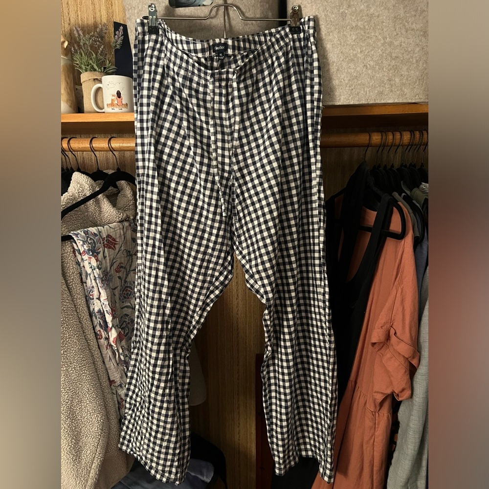 Gap XL Navy Gingham Cotton Pants